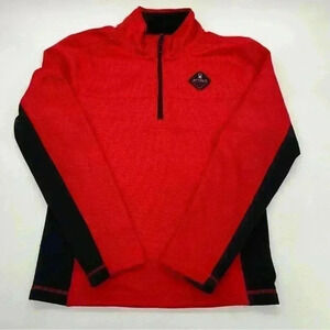 Spyder 1/4 Zip Fleece Lined Sweater Red/Black Size Medium